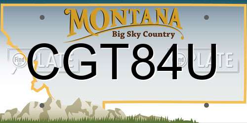 CGT84U Montana License Plate