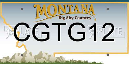 CGTG12 Montana License Plate