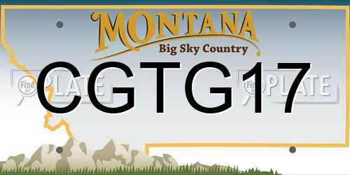 CGTG17 Montana License Plate