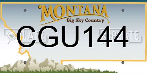 CGU144 Montana License Plate
