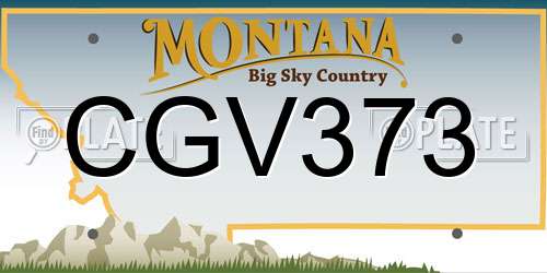 CGV373 Montana License Plate