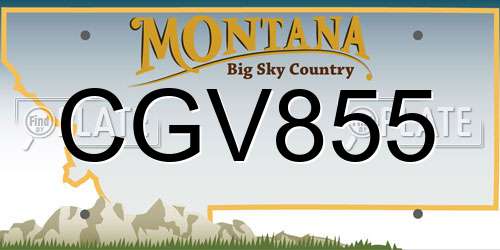 CGV855 Montana License Plate