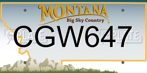 CGW647 Montana License Plate
