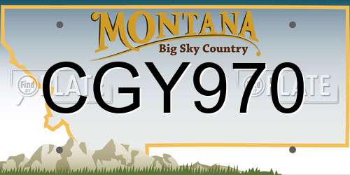 CGY970 Montana License Plate