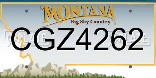 CGZ4262 Montana License Plate