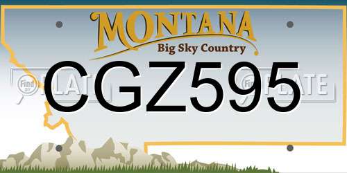 CGZ595 Montana License Plate
