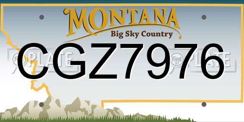 CGZ7976 Montana License Plate