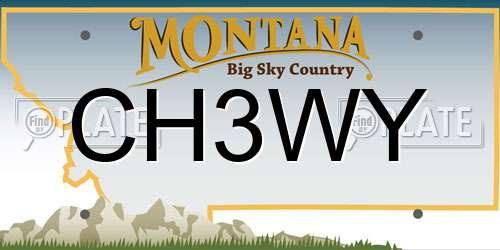CH3WY Montana License Plate