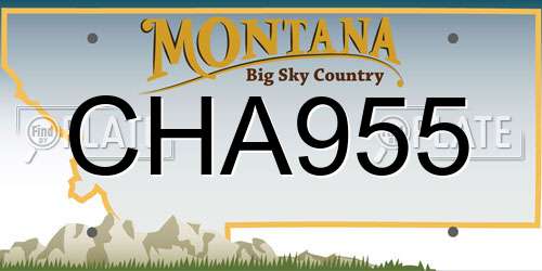 CHA955 Montana License Plate