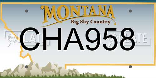 CHA958 Montana License Plate