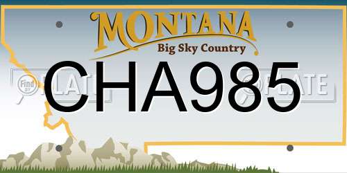 CHA985 Montana License Plate