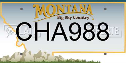 CHA988 Montana License Plate
