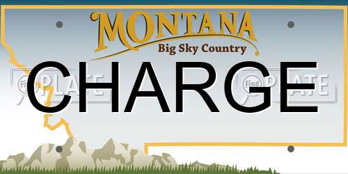 CHARGE Montana License Plate