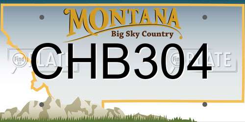 CHB304 Montana License Plate