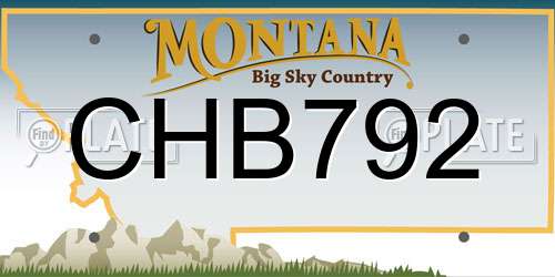 CHB792 Montana License Plate