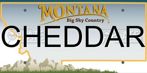 CHEDDAR Montana License Plate