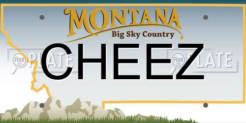CHEEZ Montana License Plate