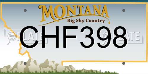 CHF398 Montana License Plate