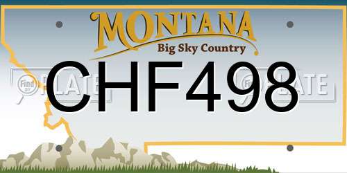 CHF498 Montana License Plate