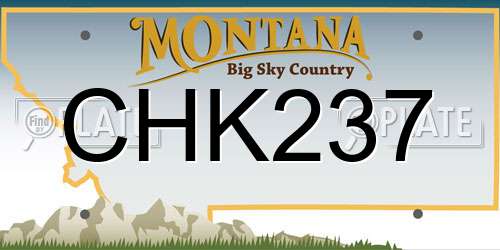 CHK237 Montana License Plate