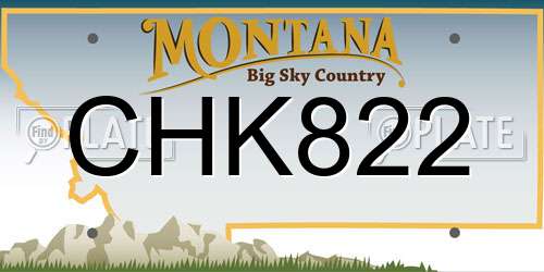 CHK822 Montana License Plate