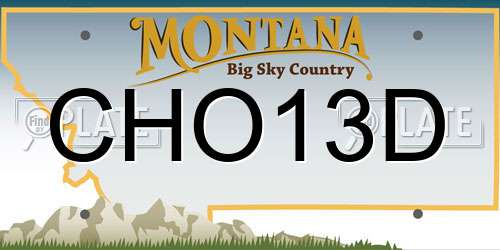 CHO13D Montana License Plate