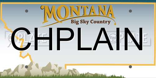 CHPLAIN Montana License Plate