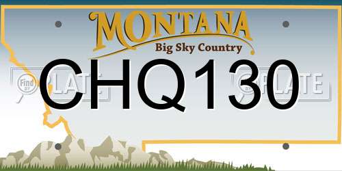 CHQ130 Montana License Plate
