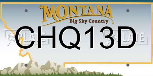 CHQ13D Montana License Plate