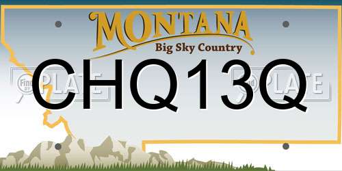 CHQ13Q Montana License Plate