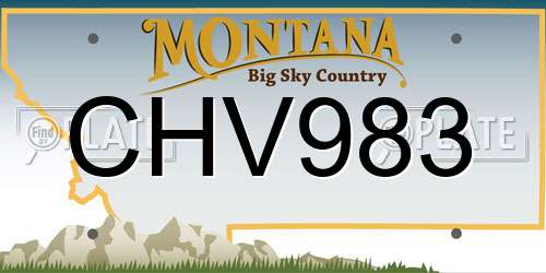 CHV983 Montana License Plate