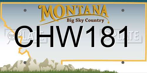 CHW181 Montana License Plate