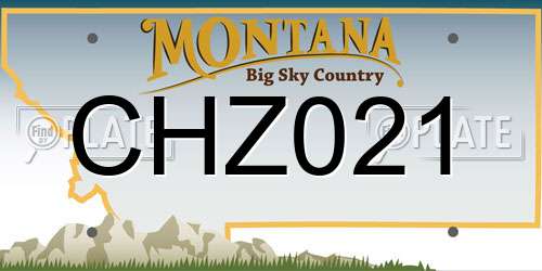 CHZ021 Montana License Plate