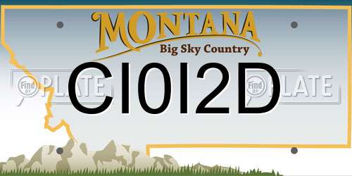 CI0I2D Montana License Plate
