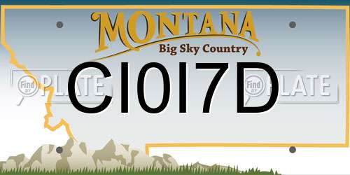 CI0I7D Montana License Plate