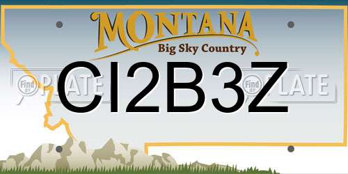 CI2B3Z Montana License Plate