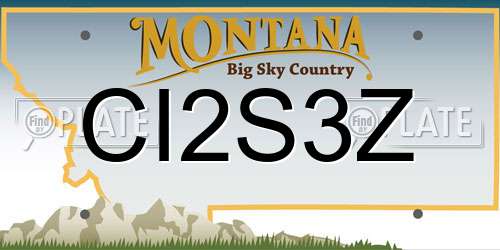 CI2S3Z Montana License Plate