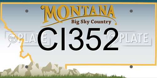 CI352 Montana License Plate
