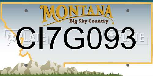 CI7G093 Montana License Plate