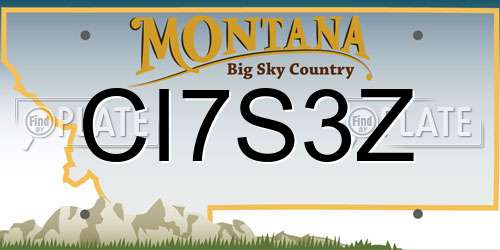 CI7S3Z Montana License Plate