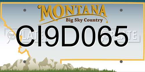 CI9D065 Montana License Plate