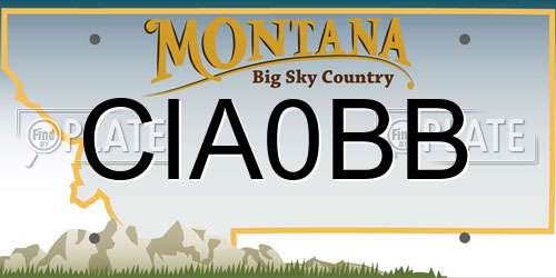 CIA0BB Montana License Plate
