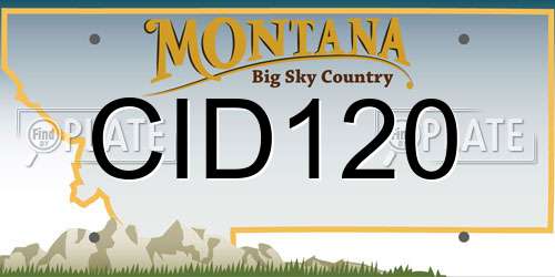 CID120 Montana License Plate