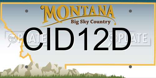 CID12D Montana License Plate