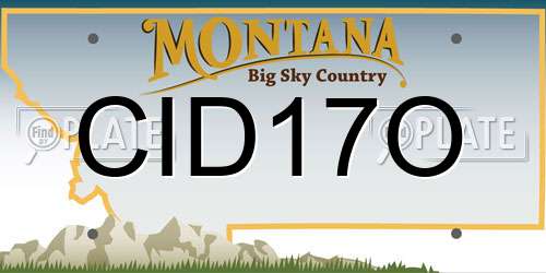CID17O Montana License Plate
