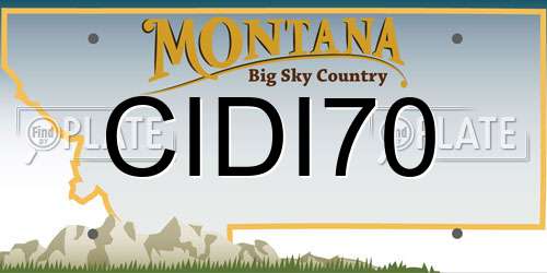CIDI70 Montana License Plate