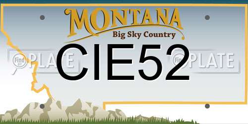 CIE52 Montana License Plate