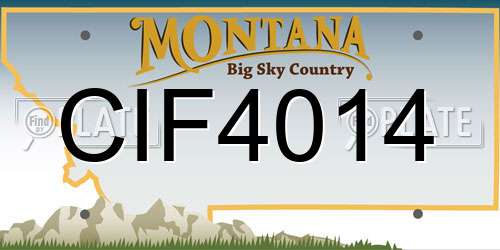 CIF4014 Montana License Plate