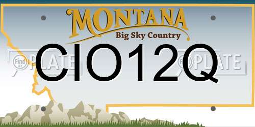CIO12Q Montana License Plate
