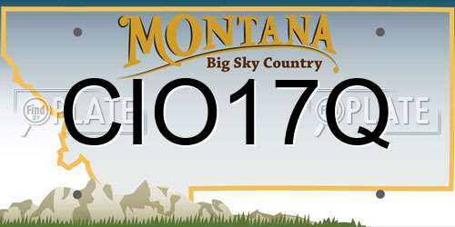CIO17Q Montana License Plate
